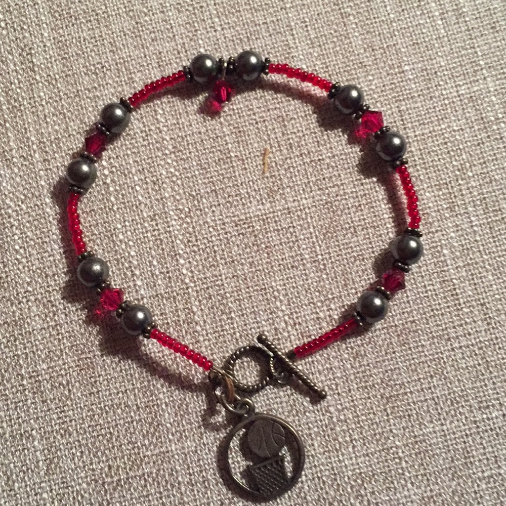 Sterling basketball charm bracelet